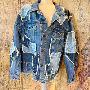 BDG Jack Patchwork Oversized Denim Jacket Urban Outfitters M
